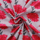 Cotton Poplin Striped Dandelion Floral 44" Wide (112cm)