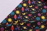 Spaceship Black Quilting Cotton, FF282-2, Lost In Space Collection, Premium Cotton