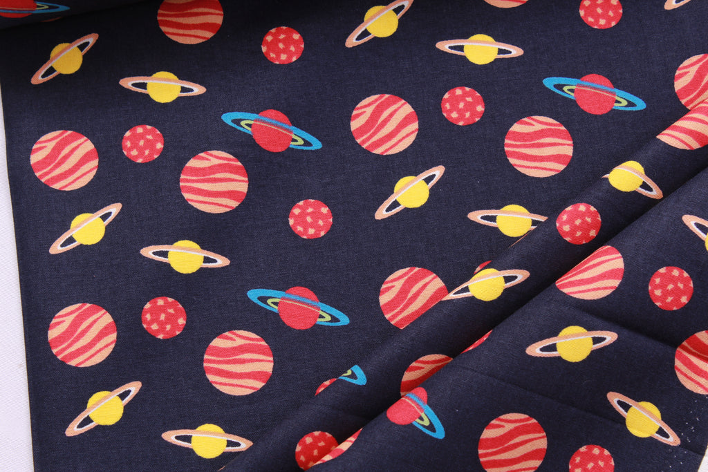 Solar System Navy Quilting Cotton, FF286-1, Lost In Space Collection, Premium Cotton