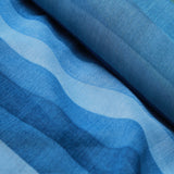 Printed Yoryu Chiffon - Blue Stripes