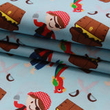 Pirates & Parrots Premium 100% Printed Cotton Fabric. High Quality. Approx. 44" (112cm) Wide.