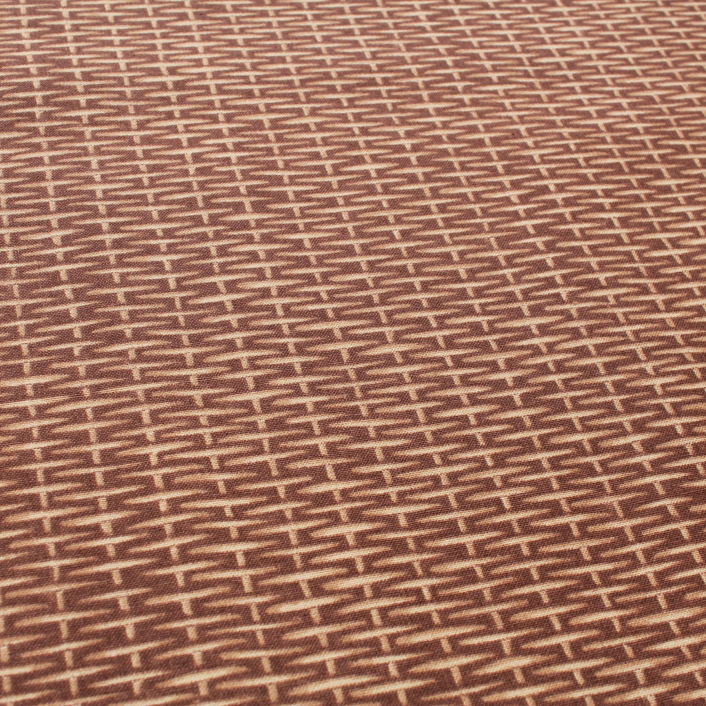 Premium Printed Quilting Cotton Fabric, Woven Basket Print, 112cm Wide Dark Brown