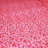 Red Viscose Embroidered Polyester Organza 60” Wide