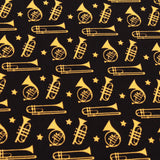 Trumpets & Trombones Quilting Cotton, Sound of Music Collection