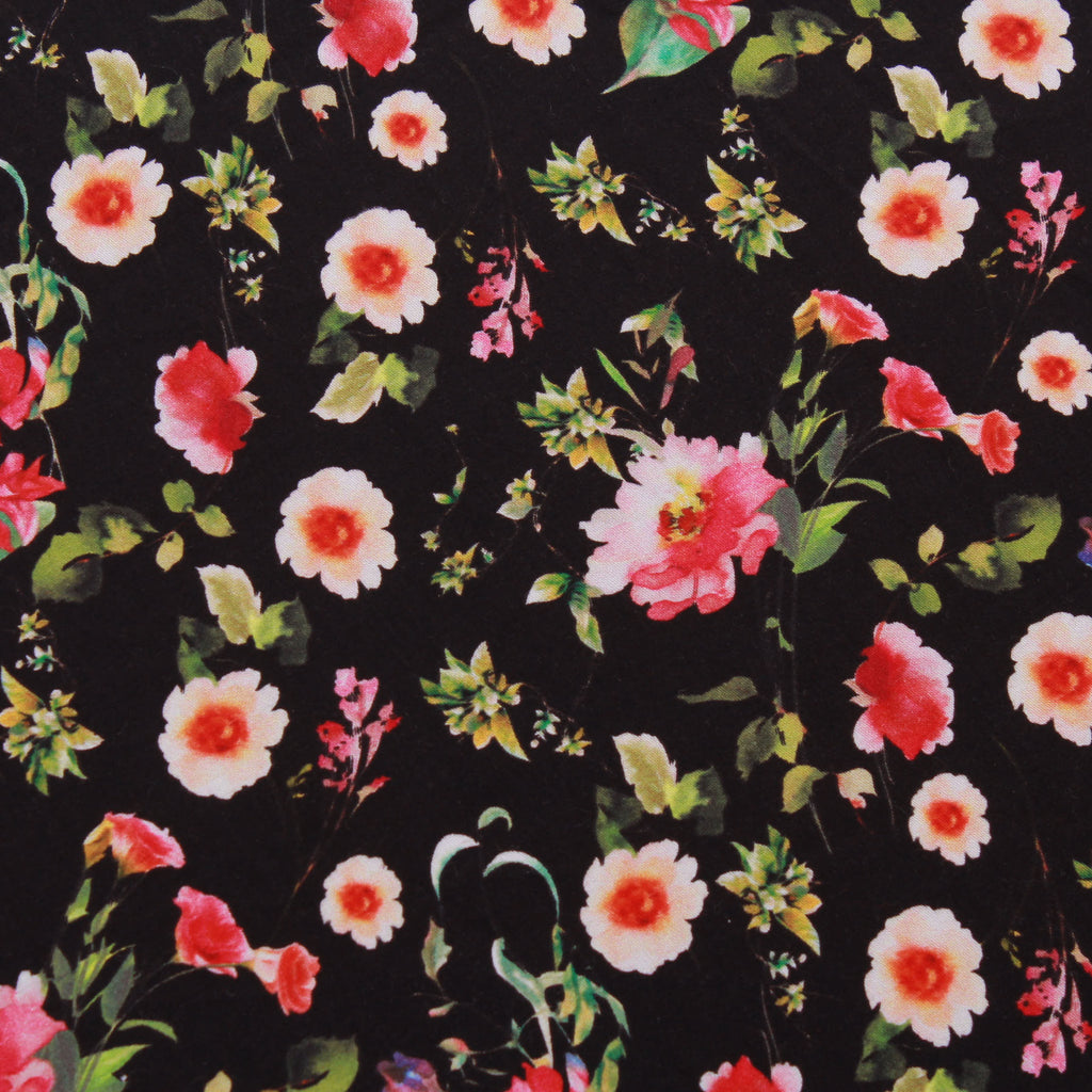 100% Polyester Willowing Floral Digital Print Satin