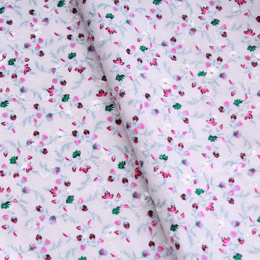 Vintage Floral Petals Galore, 100% Embroidered Cotton, Approx 44" Wide (111cm)