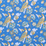 Peacock Floral, Gold Foil, Oriental Floral Quilting Cotton Collection