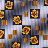 Printed Poplin, Check Striped Floral, 110cm Wide