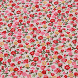 Printed Poplin, Falling Flowers on Cream, 110cm Wide