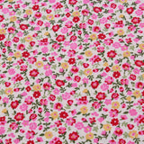 Printed Poplin, Falling Flowers on Cream, 110cm Wide