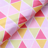 Geometric, 100% Cotton Printed Poplin, Approx. 44" Wide (112cm) - Lilac/Pink