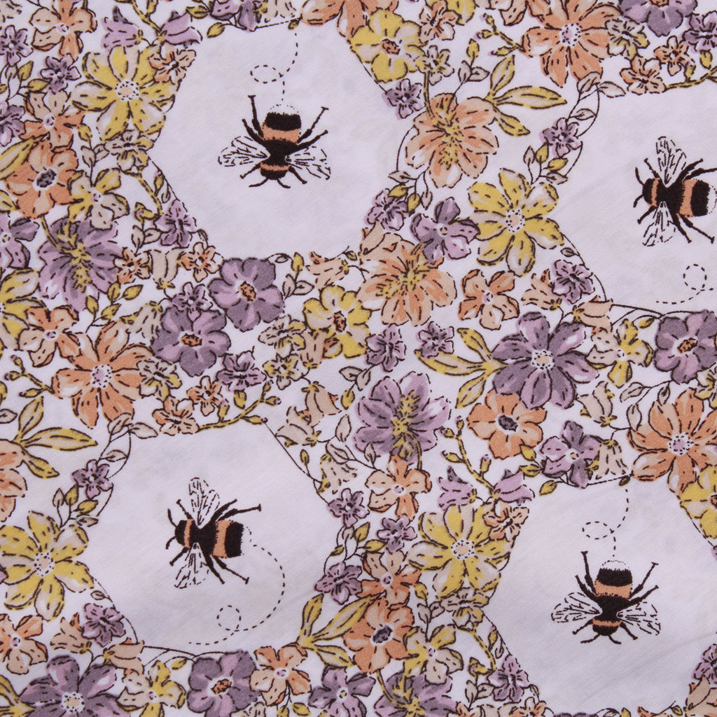 Beehive Floral, 100% Printed Cotton, 63" Wide