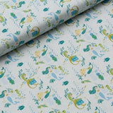 Mermaids Themed Quilting Cotton, Under the Sea Collection, Green, FF312.3