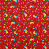 Neon Christmas 100% Cotton Printed Poplin 44" Wide (112cm) - Red
