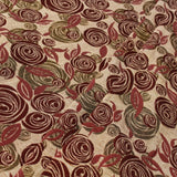 Shimmer Brocade Jacquard Abstract Rose Fabric Red