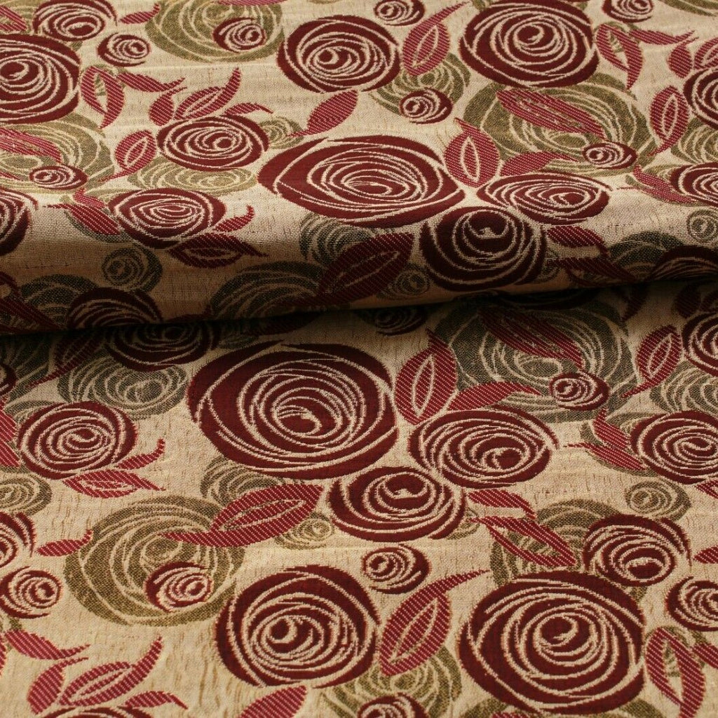 Shimmer Brocade Jacquard Abstract Rose Fabric