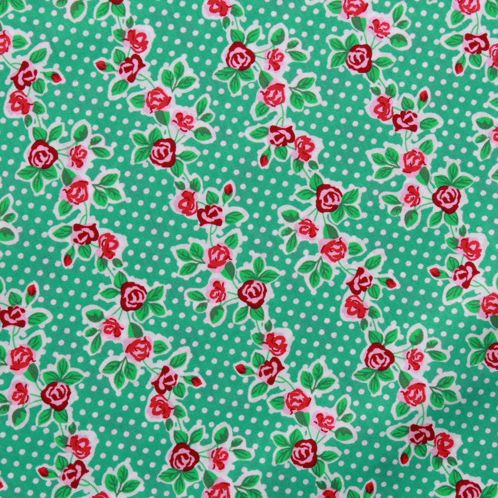 Polka Dot Roses 100% Cotton Printed Poplin 60" Wide (150cm)