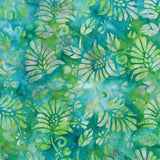 Batik Fabric, Printed Petals & Leaves, BK147, 44" Wide