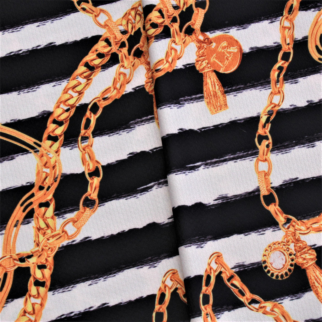 Stripes & Chains, 60" Polyester Fabric