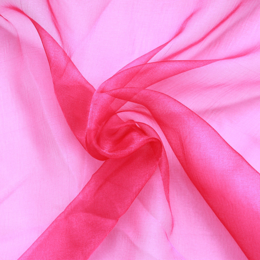 Plain Shimmer Organza Fabric Cerise 100% Nylon , 60" Wide