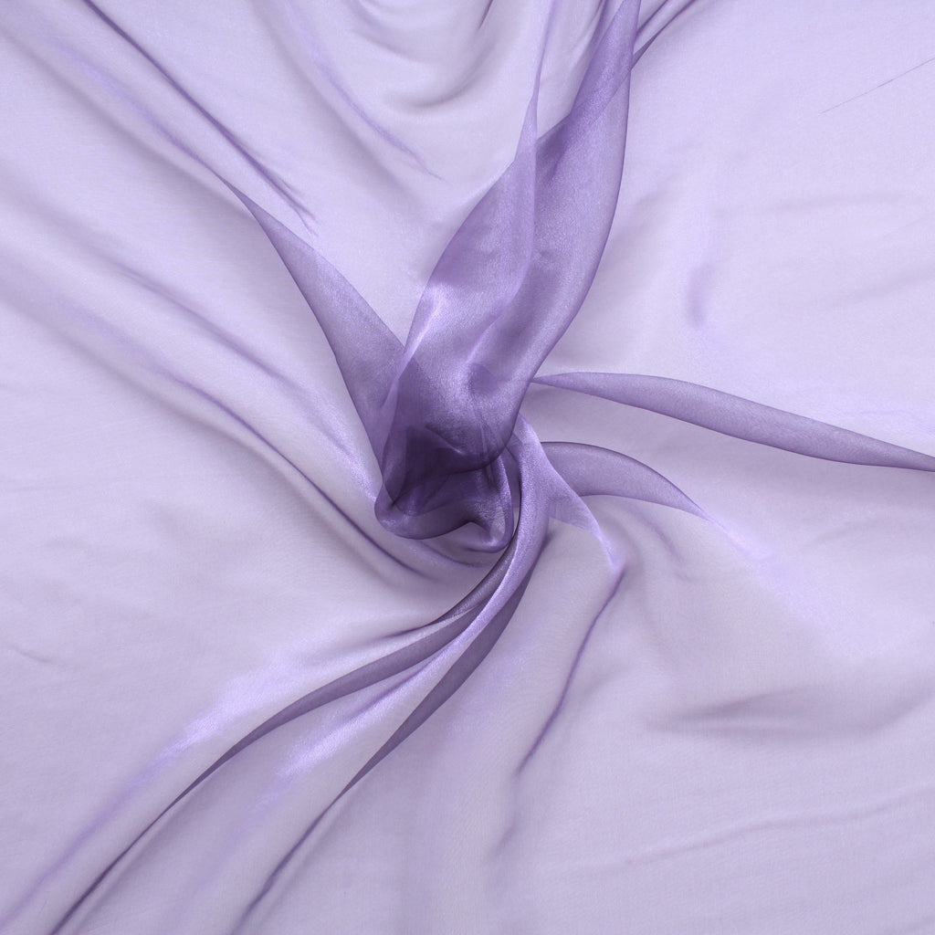 Plain Shimmer Organza Fabric Purple (Grape) 100% Nylon , 60" Wide