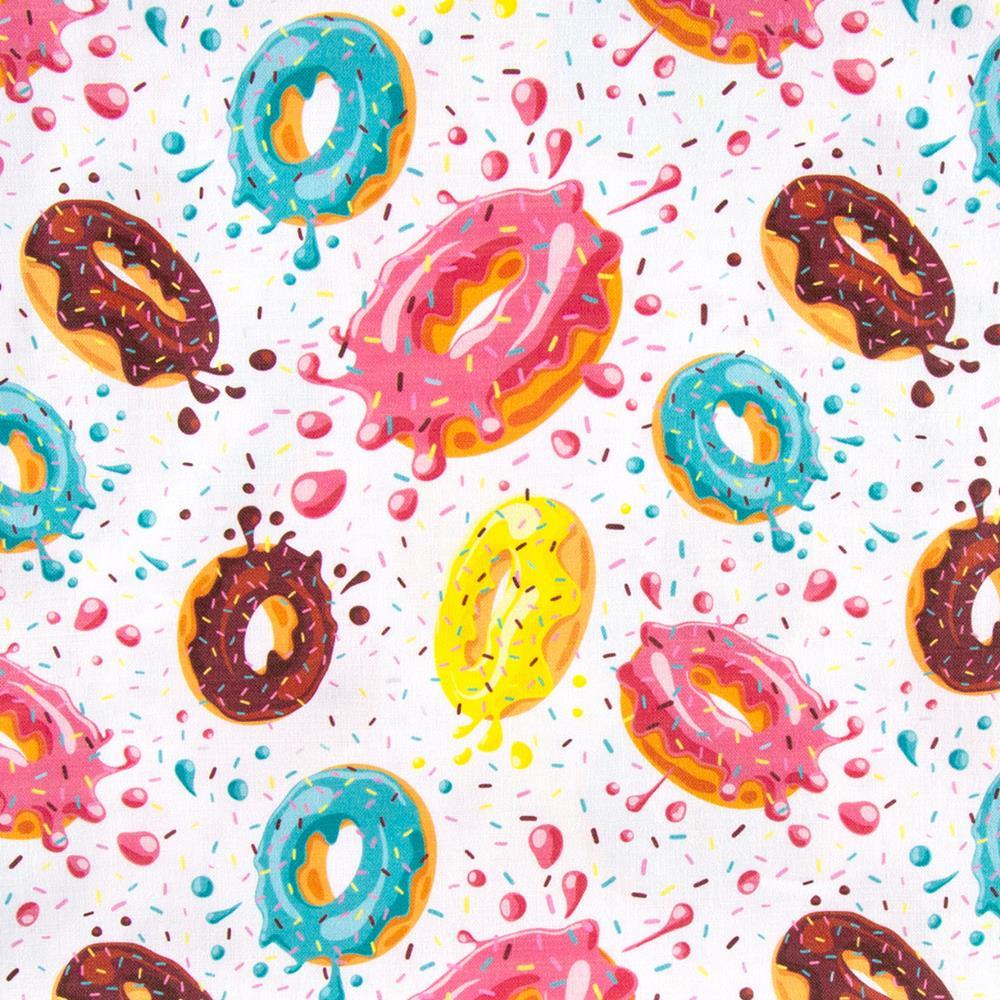 100% Quilting Cotton 'Flying Donuts' - 60" Wide