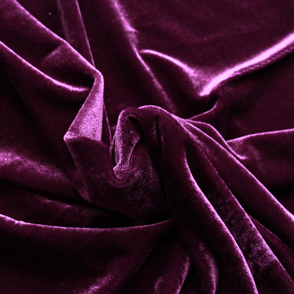 Premium Plain Polyester Sparkle Spandex Velvet - Purple