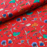 100% Rayon Fabric, Floral Leaves Print 