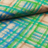 100% Rayon Fabric, Paint-stroke Effect - Green 