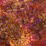 Batik Fabric, Floral Leaves, BK158, 44" Wide