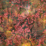 Batik Fabric, Floral Leaves, BK158, 44" Wide