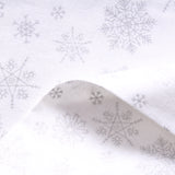 Snowflake Silver Metallic Christmas Foil 100% Quilting Cotton, Approx 44" Wide (112cm)