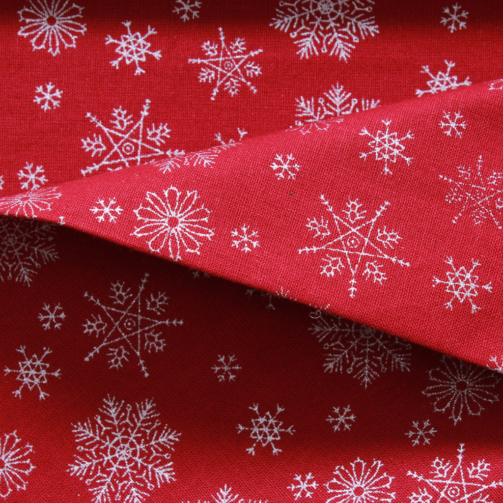 Wine Red silver glitter snowflakes Christmas Fabric Cotton – Dana Du Design
