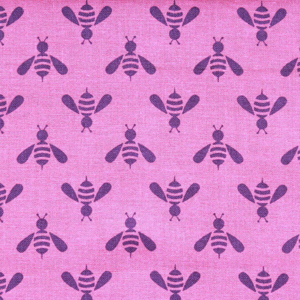 Wasps & Bees, Pink, Premium Printed Quilting Quality Cotton