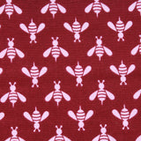 Wasps & Bees, Wine, Premium Printed Quilting Quality Cotton