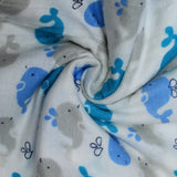 3FOR9 Brushed Cotton, 'Whales' - 60" Wide