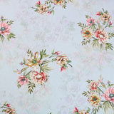 3 Metres Premium Quality 100% Cotton Lawn 'Floral Bouquet' 44" Wide, Light Grey