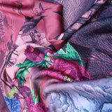 Classy Luxurious Lounge-Wear Floral Silky Satin 60" Wide Dark Pink