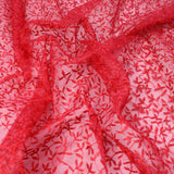 Premium Quality Floral Chemical Lace - 55" Wide Red