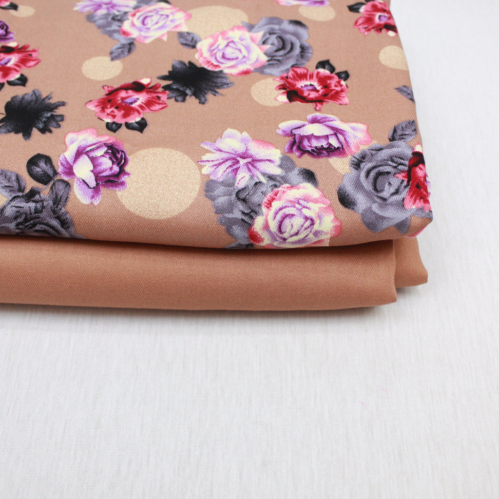 6FOR20 Poly-Viscose Bundle 'Roses' 60" Wide Variations Available