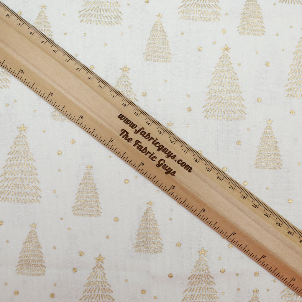 Gold Foil Premium 100% Quilting Cotton "Christmas Tree" - Variations Available
