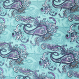 3FOR10 Super Soft Printed Cashmere Effect Fabric  - Paisley -45" Wide Light Blue