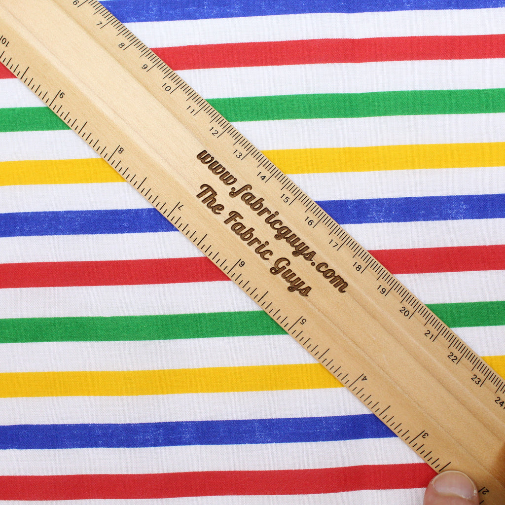 Polycotton Fabric - 'Barber Stripes' - 44" Wide