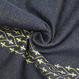 Yellow Embroidery Denim - Blue
