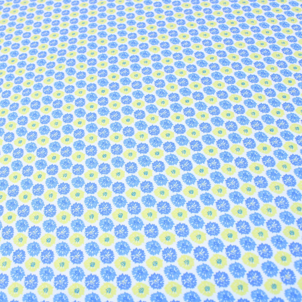 100% Digital Quilting Cotton, Meadow Collection, 'Blue Daises', 44" Wide