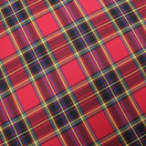 Poly Viscose Plaid Fabric, 'Red', 60