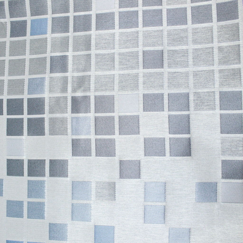 3FOR10 Furnishing Jacquard, 'Blue and Grey Squares', 60" Wide