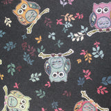 Premium Quality Animal Printed Soft Tapestry Fabric - 60" Wide Owls