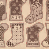100% Quilting Cotton - Christmas Stocking Template Panel - 44" Wide