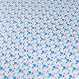 3 Metres Premium Quality 100% Cotton Lawn 'Ditsy Flower Garden' 60" Wide Pastel Blue